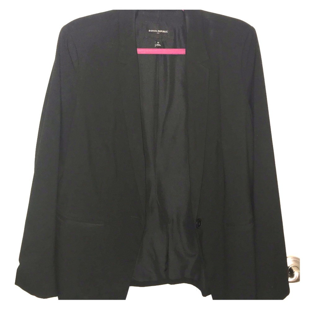 Banana Republic Size 12 Black Suit Jacket
